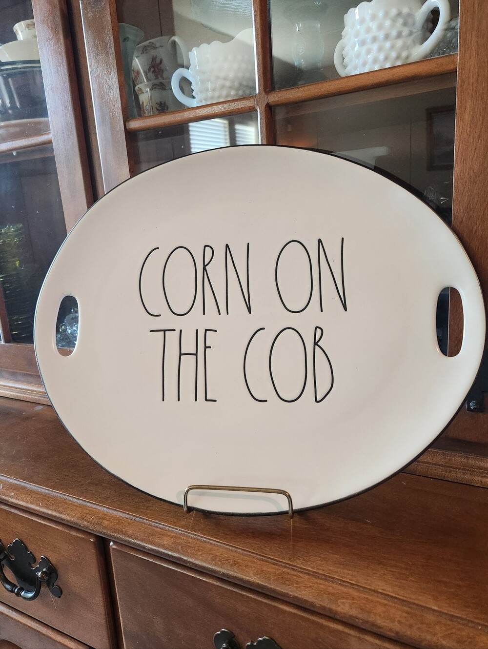 Rae Dunn White Oval "Corn on the Cob" Serving Platter